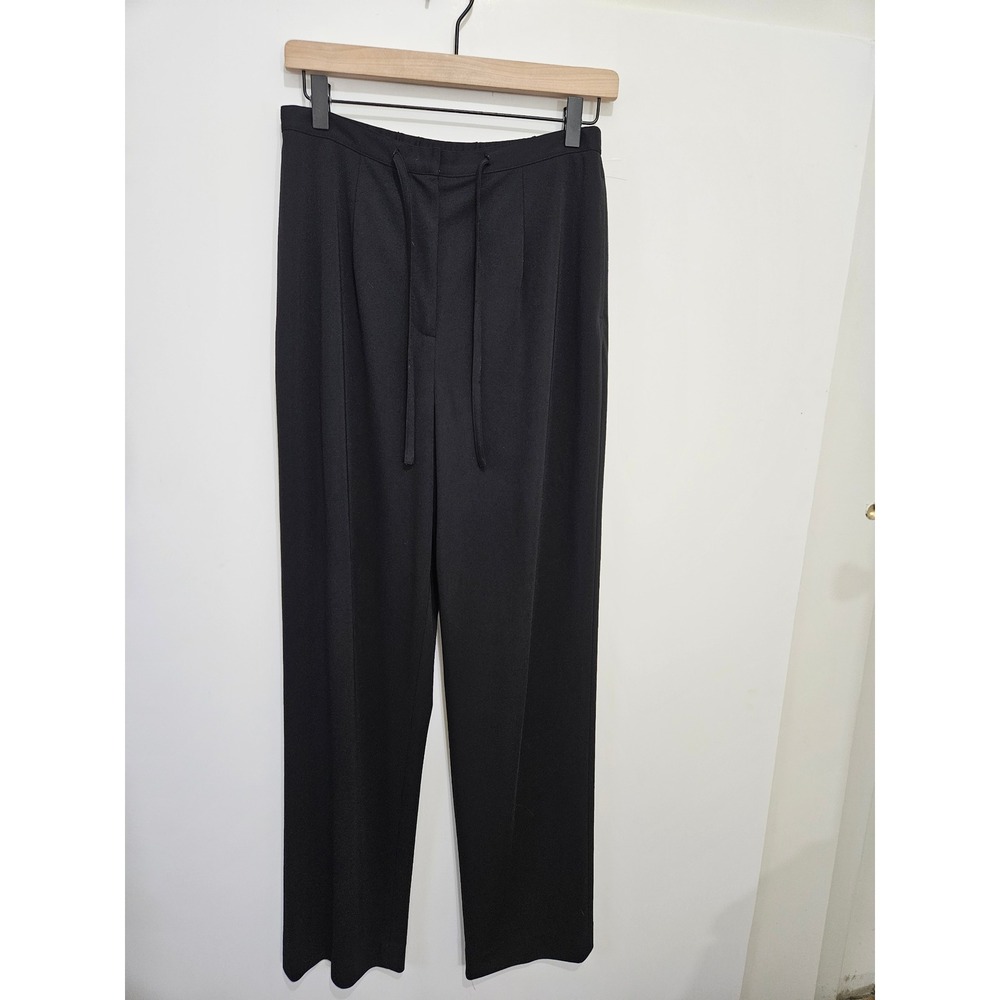 Pendleton‎ Black Wide Leg Drawstring Trousers Elastic Waist Pants Womens Size 8